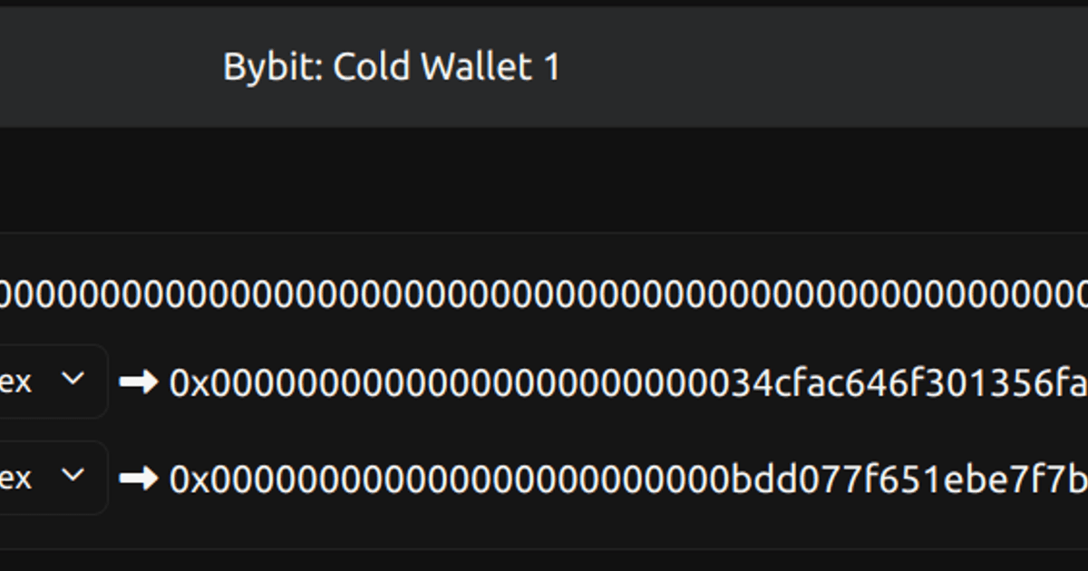 Changing the storage location on Bybit cold wallet