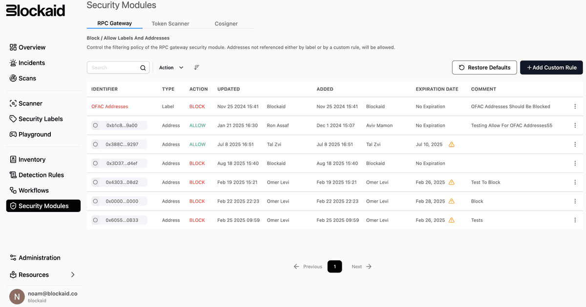 Blockaid Platform RPC Module